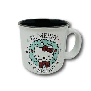 Sanrio Hello Kitty Christmas Mug Be Merry & Bright Snowflake 20oz Glitter
